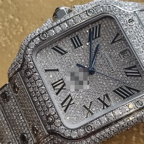 cartier santos iced out preis|cartier santos iced out price.